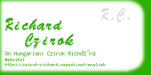 richard czirok business card